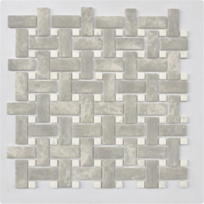 Bardiglio Basketweave - glass tile